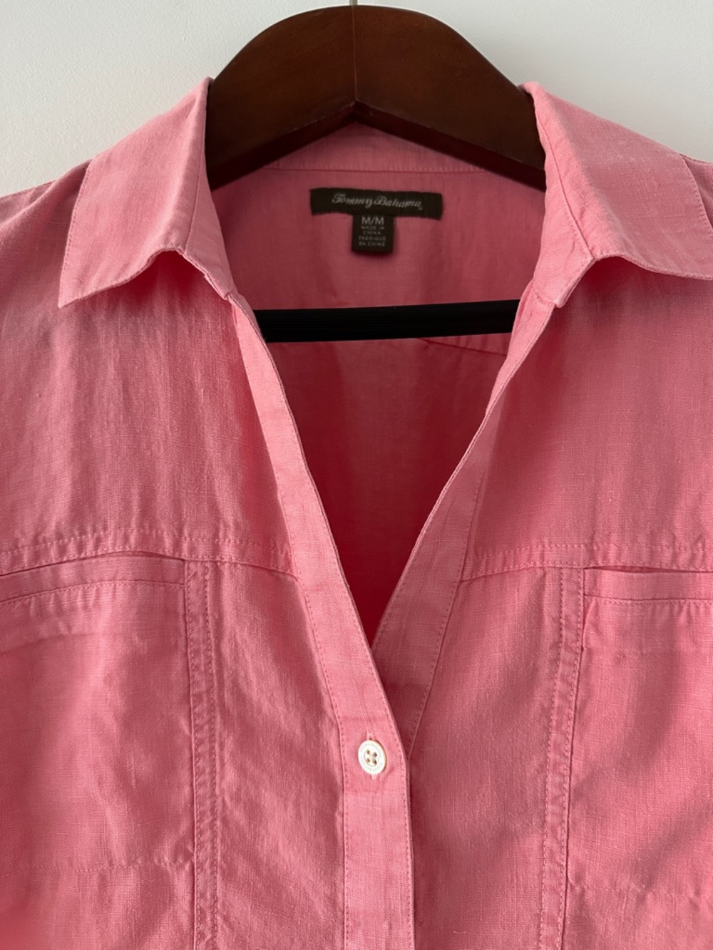 Tommy Bahama Coral Pink Short Sleeve Button-Up Shirt - Picture 2 of 8
